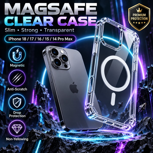 Magnetic clear case for iphone - clear,