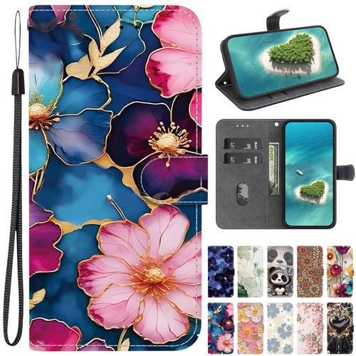 Pattern case leather wallet - case,